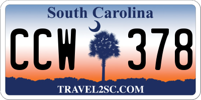 SC license plate CCW378