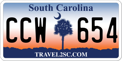 SC license plate CCW654