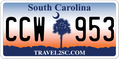 SC license plate CCW953