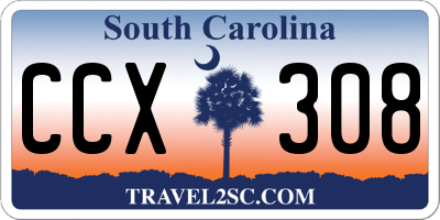 SC license plate CCX308