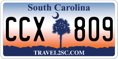 SC license plate CCX809