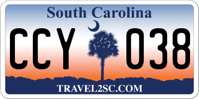 SC license plate CCY038