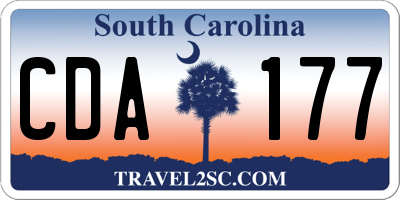 SC license plate CDA177