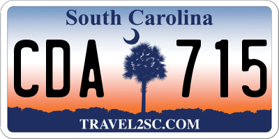 SC license plate CDA715