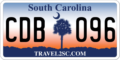 SC license plate CDB096