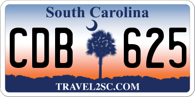 SC license plate CDB625