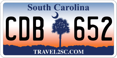 SC license plate CDB652