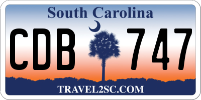 SC license plate CDB747