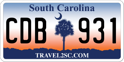 SC license plate CDB931