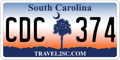 SC license plate CDC374