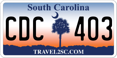 SC license plate CDC403