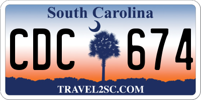 SC license plate CDC674