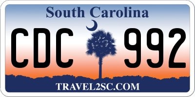 SC license plate CDC992