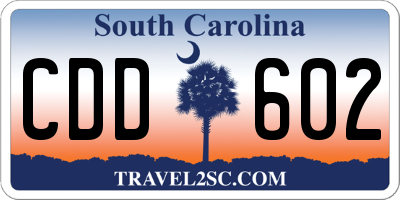 SC license plate CDD602