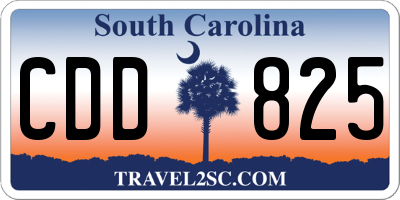 SC license plate CDD825
