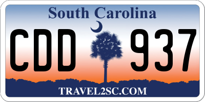SC license plate CDD937