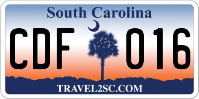 SC license plate CDF016