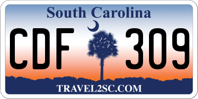 SC license plate CDF309