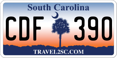 SC license plate CDF390