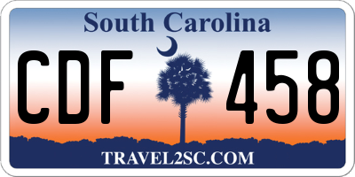 SC license plate CDF458