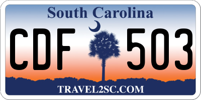 SC license plate CDF503