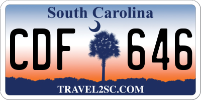 SC license plate CDF646