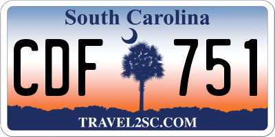 SC license plate CDF751