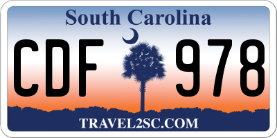 SC license plate CDF978