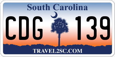 SC license plate CDG139