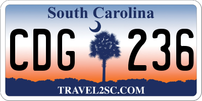 SC license plate CDG236