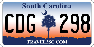 SC license plate CDG298