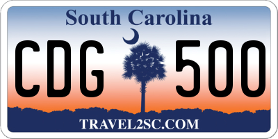 SC license plate CDG500