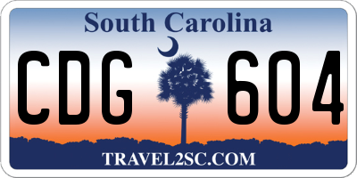 SC license plate CDG604
