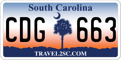 SC license plate CDG663