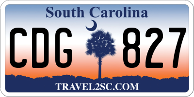 SC license plate CDG827