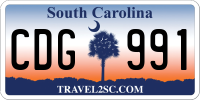 SC license plate CDG991