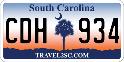 SC license plate CDH934