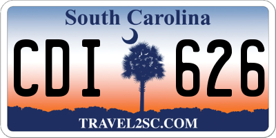 SC license plate CDI626