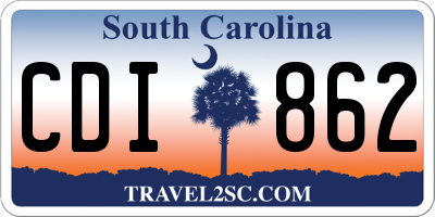SC license plate CDI862