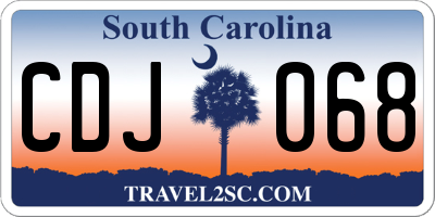 SC license plate CDJ068