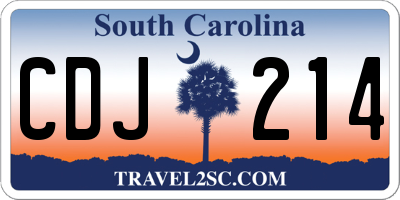 SC license plate CDJ214