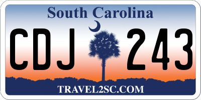 SC license plate CDJ243