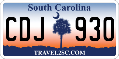 SC license plate CDJ930