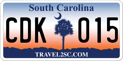 SC license plate CDK015