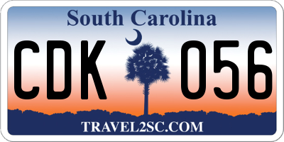 SC license plate CDK056