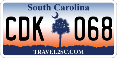 SC license plate CDK068