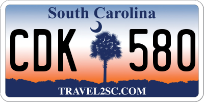SC license plate CDK580
