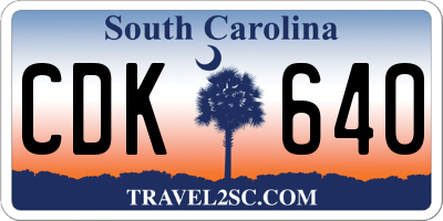 SC license plate CDK640