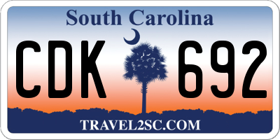 SC license plate CDK692