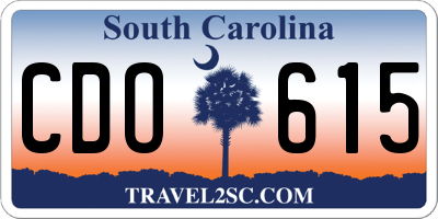 SC license plate CDO615